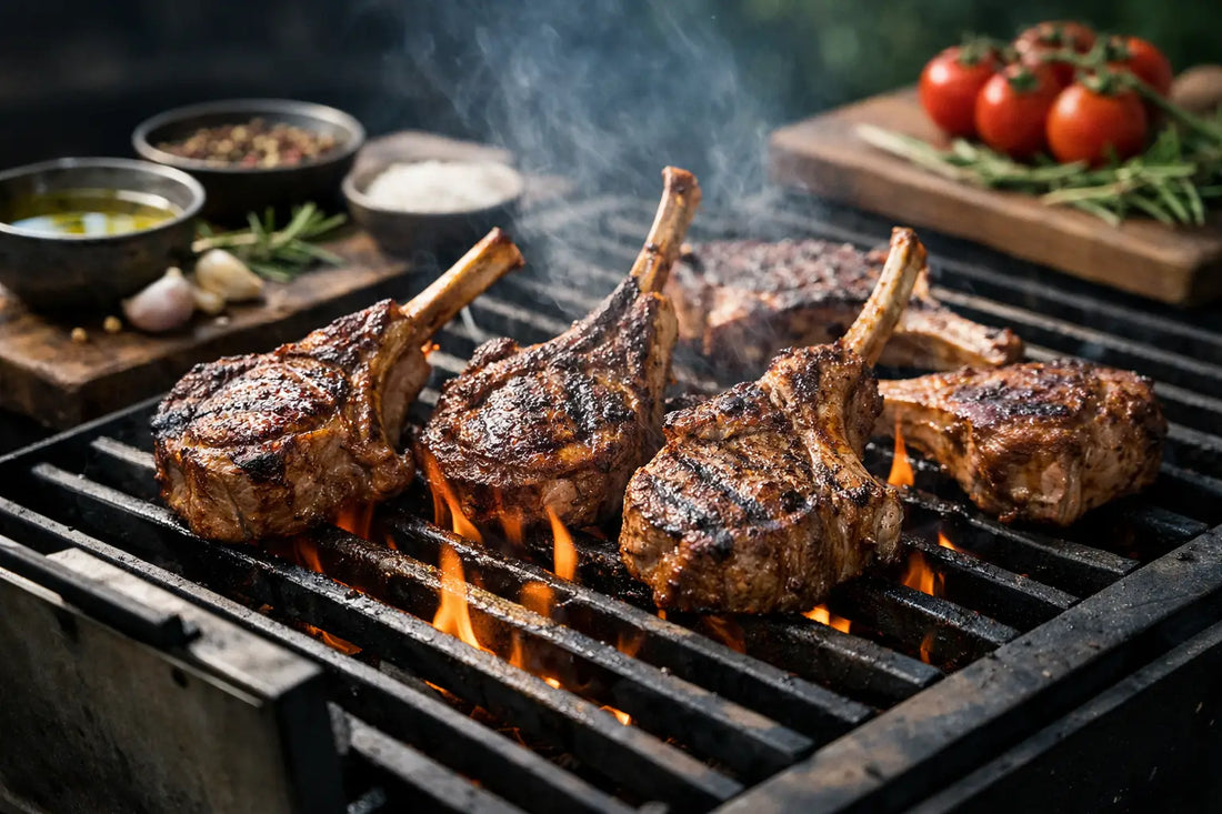 Lammkoteletts auf dem Grill zubereiten