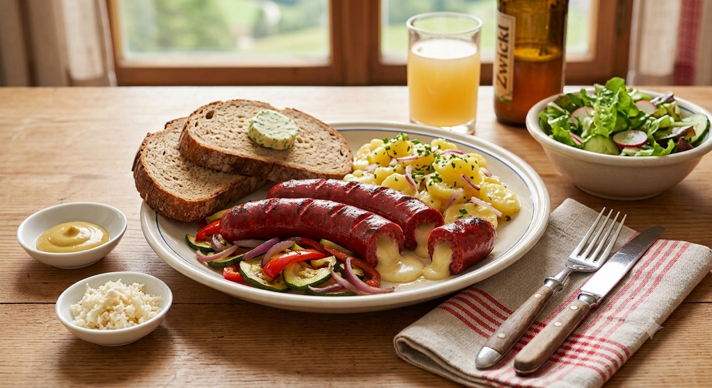Lammwurst mit Käse